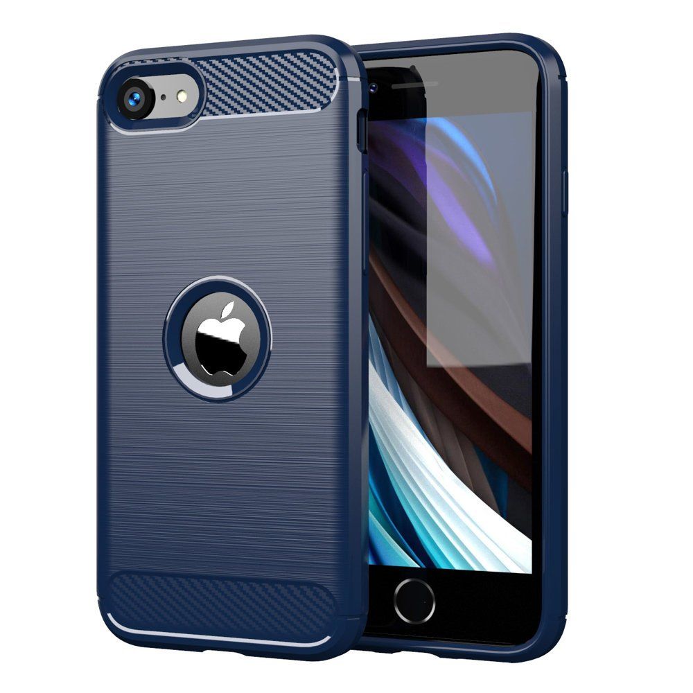 Θήκη Σιλικόνης Carbon TPU Fiber Brushed Apple iPhone SE 2020 / iPhone SE 2022 Μπλε