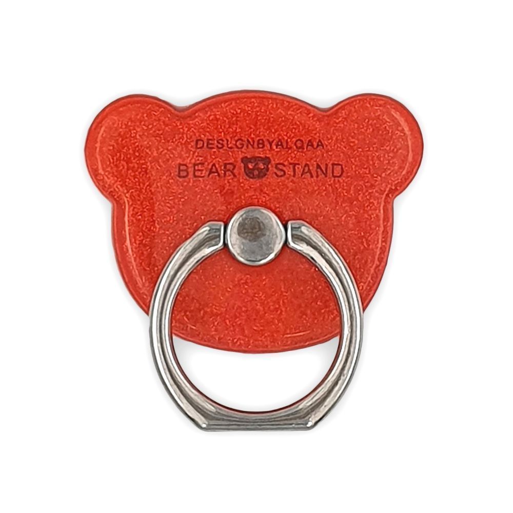 Αυτοκόλλητο Δαχτυλίδι Ring Κινητού Glitter Bear Κόκκινο