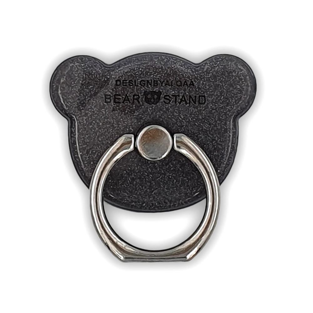 Αυτοκόλλητο Δαχτυλίδι Ring Κινητού Glitter Bear Μαύρο