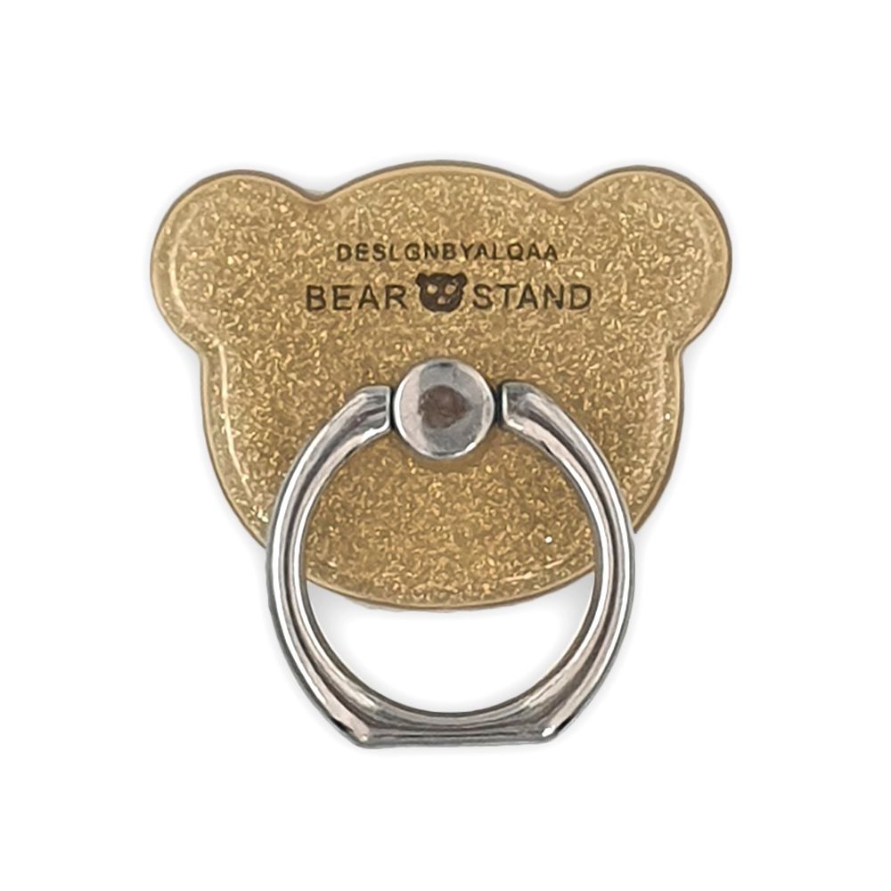 Αυτοκόλλητο Δαχτυλίδι Ring Κινητού Glitter Bear Χρυσό