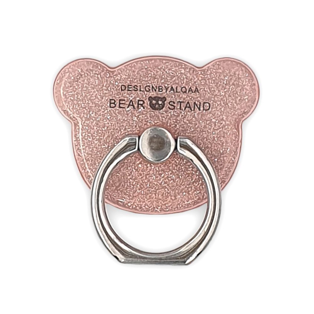 Αυτοκόλλητο Δαχτυλίδι Ring Κινητού Glitter Bear Ροζ