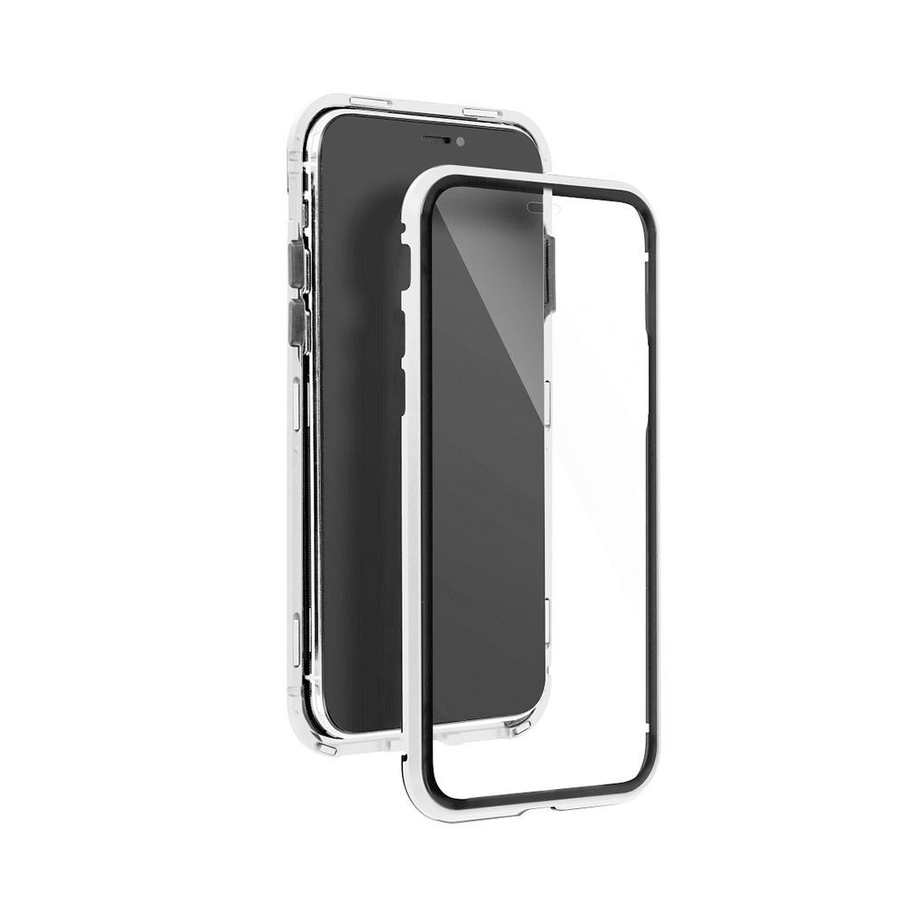 Μαγνητική Θήκη 360° front back Apple iPhone 12 / iPhone 12 Pro Ασημί