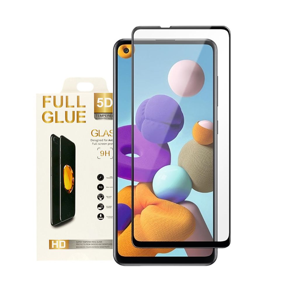 5D Full Glue 9H Glass Samsung H/Q Galaxy A21s Μαύρο