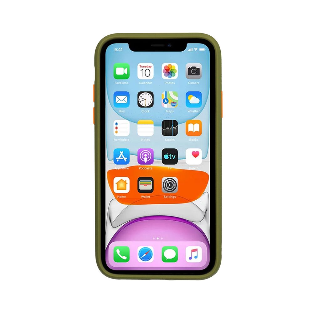 Θήκη Color Button Bumper Xiaomi Redmi 9C Χακί