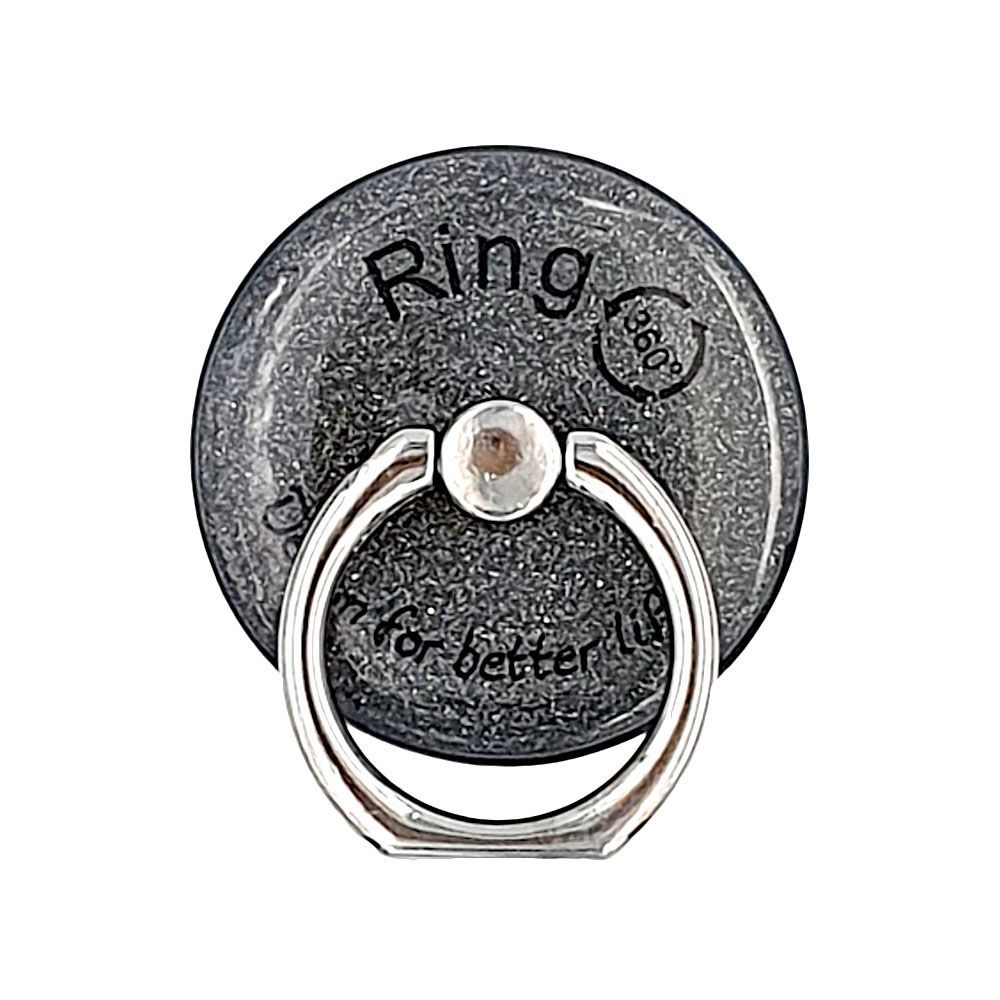 Αυτοκόλλητο Δαχτυλίδι Ring Κινητού Glitter Μαύρο