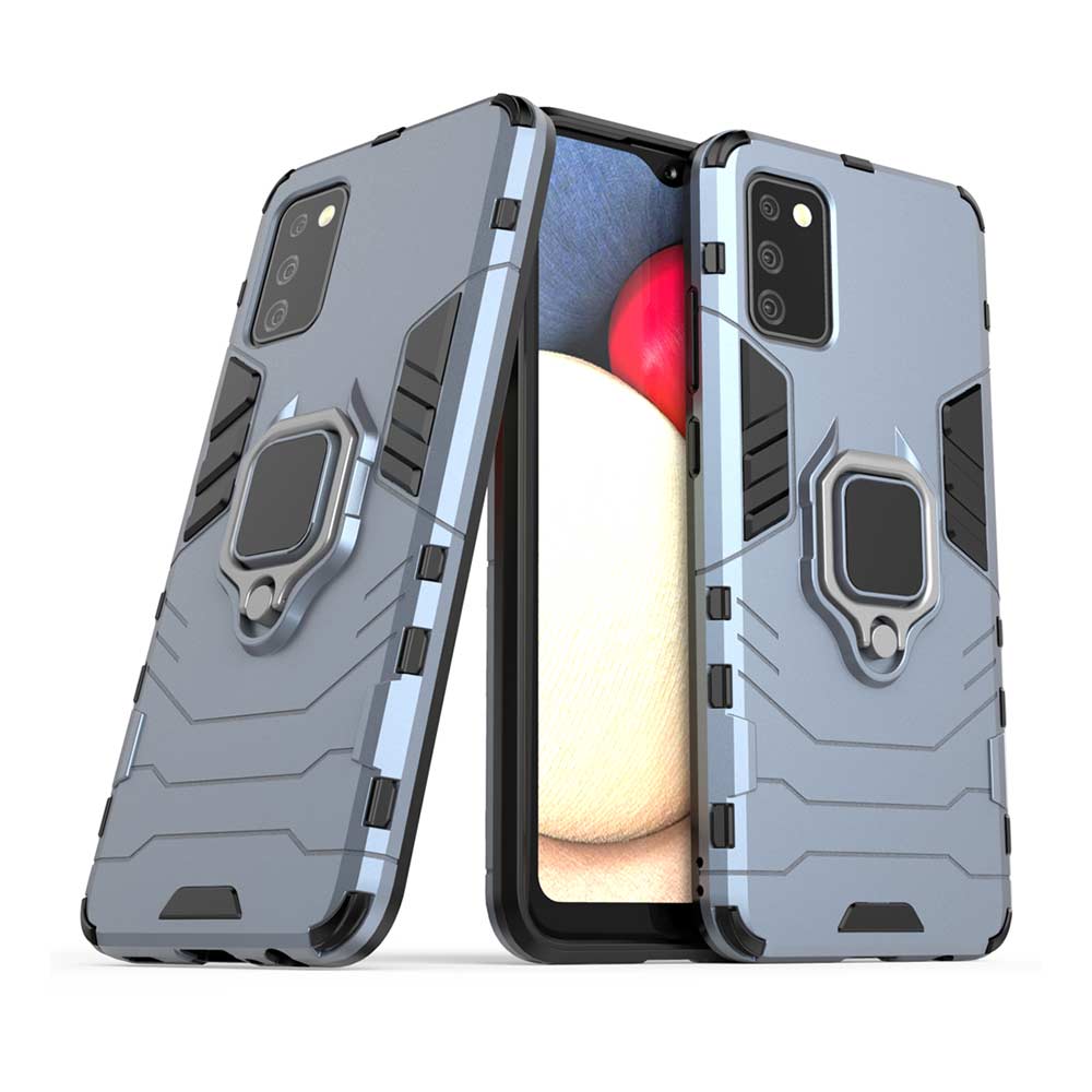 Ring Armor Kickstand magnetic car holder Samsung Galaxy A02s Μπλέ