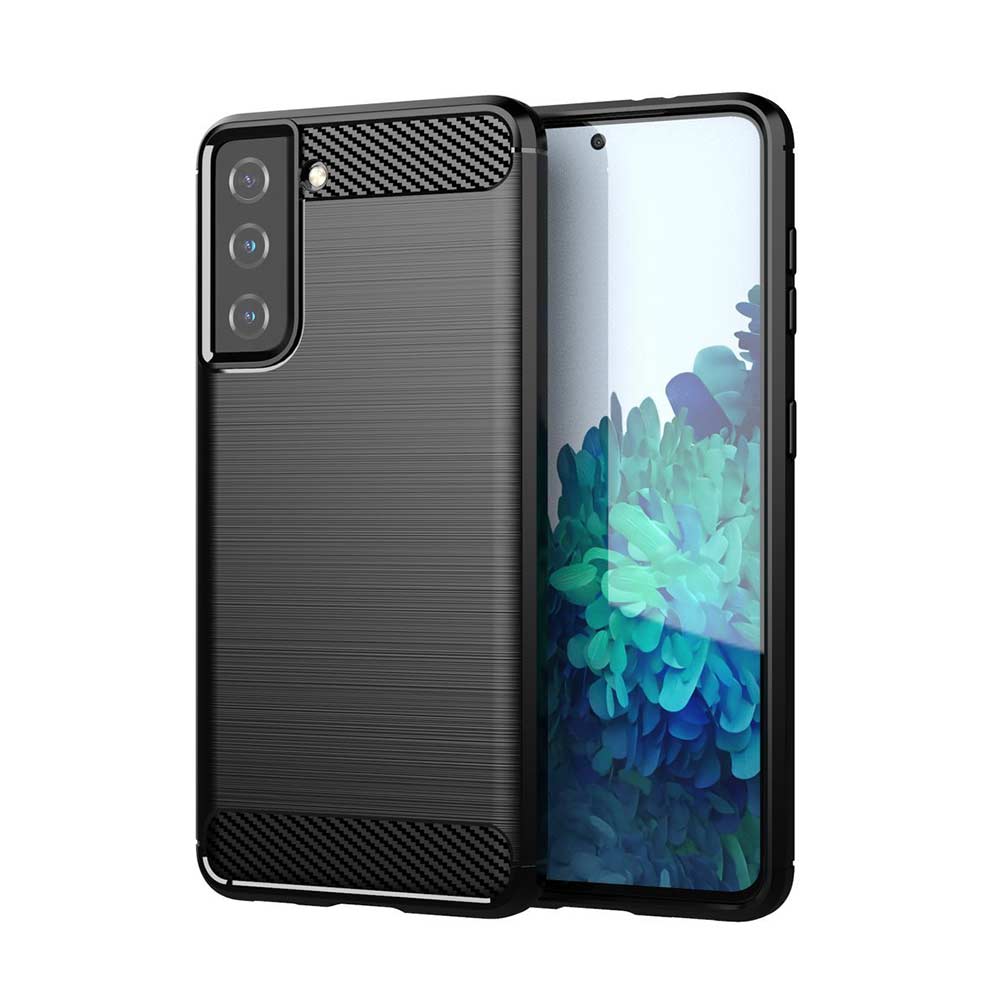 Θήκη Σιλικόνης Carbon TPU Fiber Brushed Samsung Galaxy S21 Μαύρο
