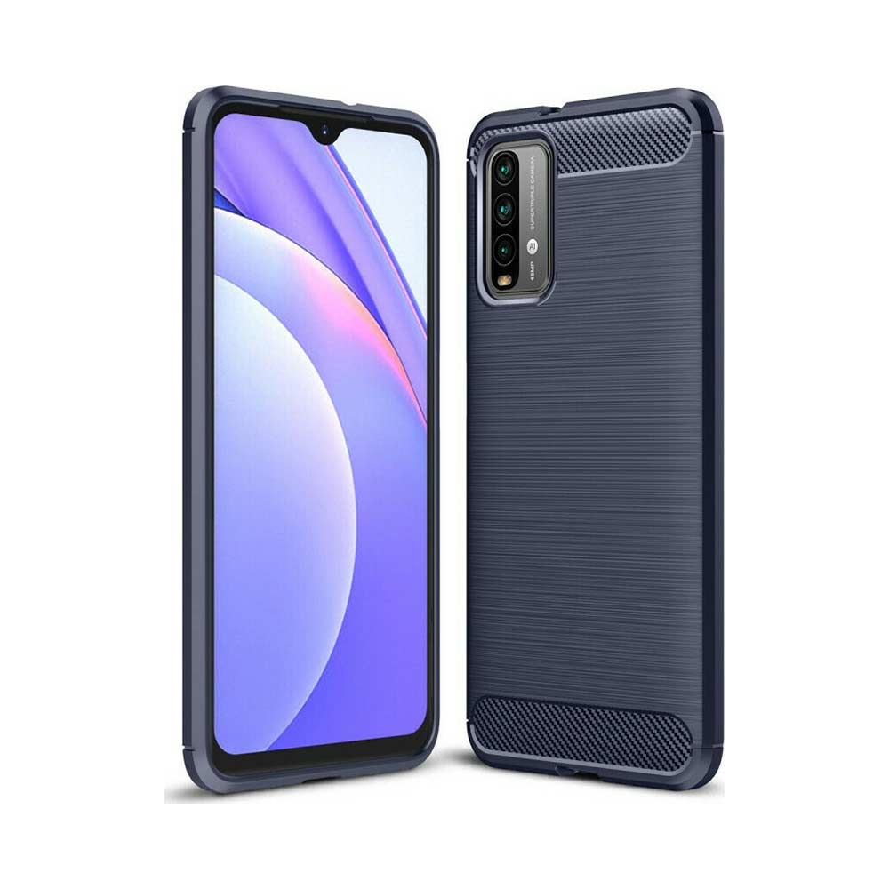 Θήκη Σιλικόνης Carbon TPU Fiber Brushed Xiaomi Redmi 9T Μπλε