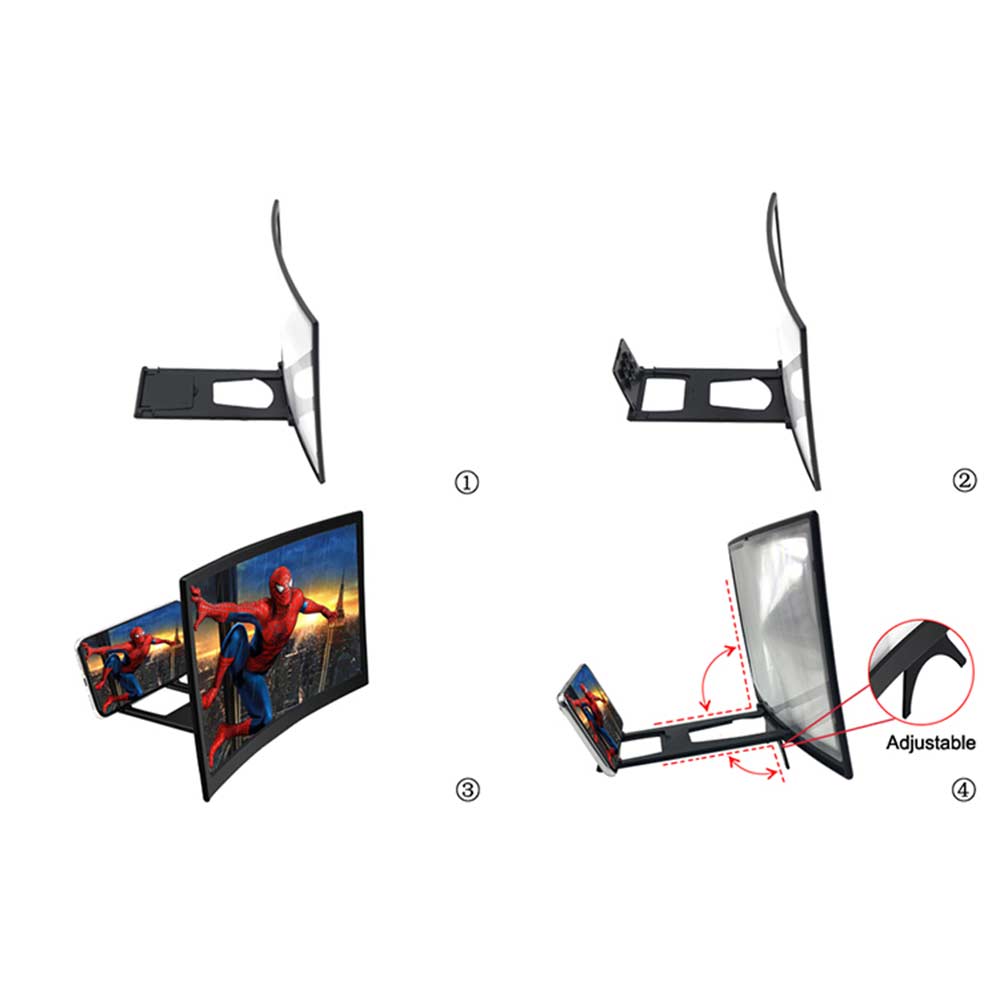 Μεγεθυντής Οθόνης Κινητού Curved 12-14" L6 Screen magnifier Μαύρο