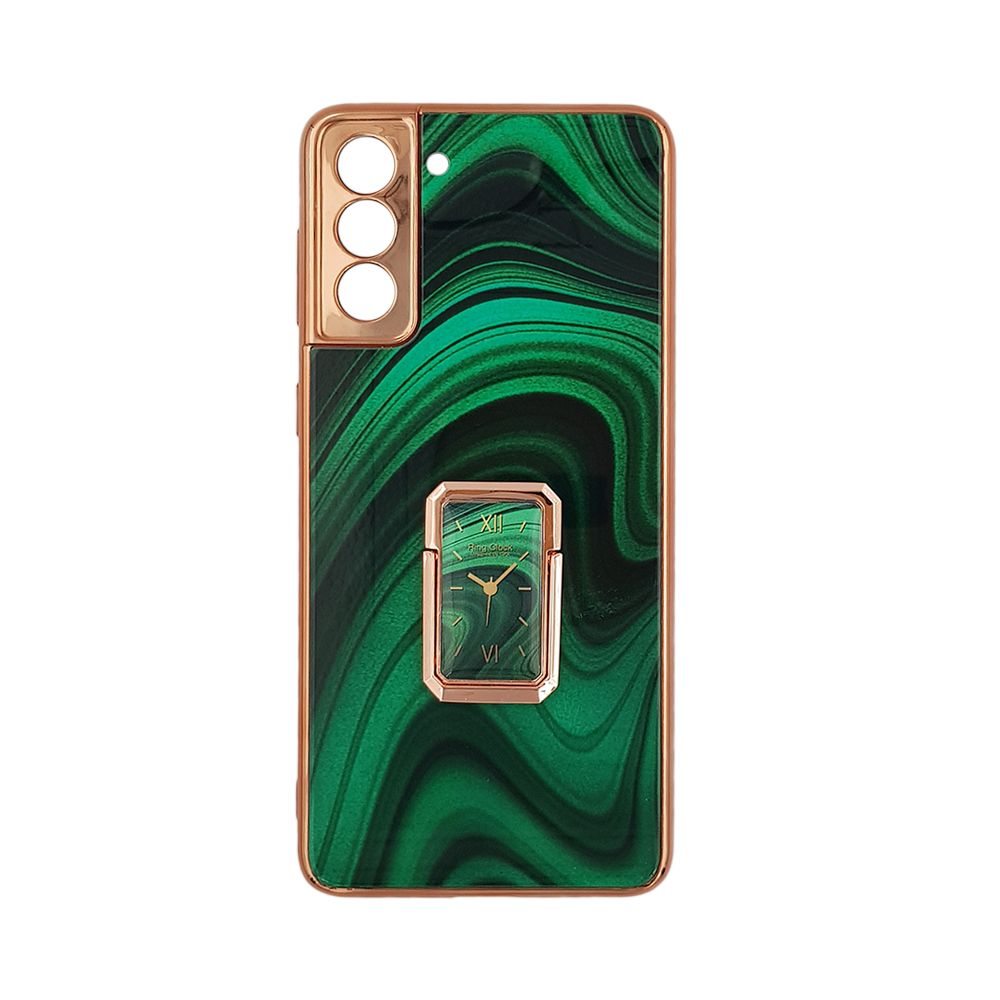 GKK Electroplate Glass Case with Holder Samsung Galaxy S21 Πράσινο