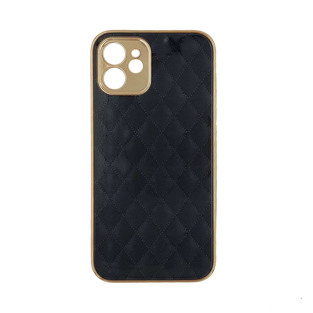 GKK Electroplate Glass Case Apple iPhone 12 Cube Μαύρο