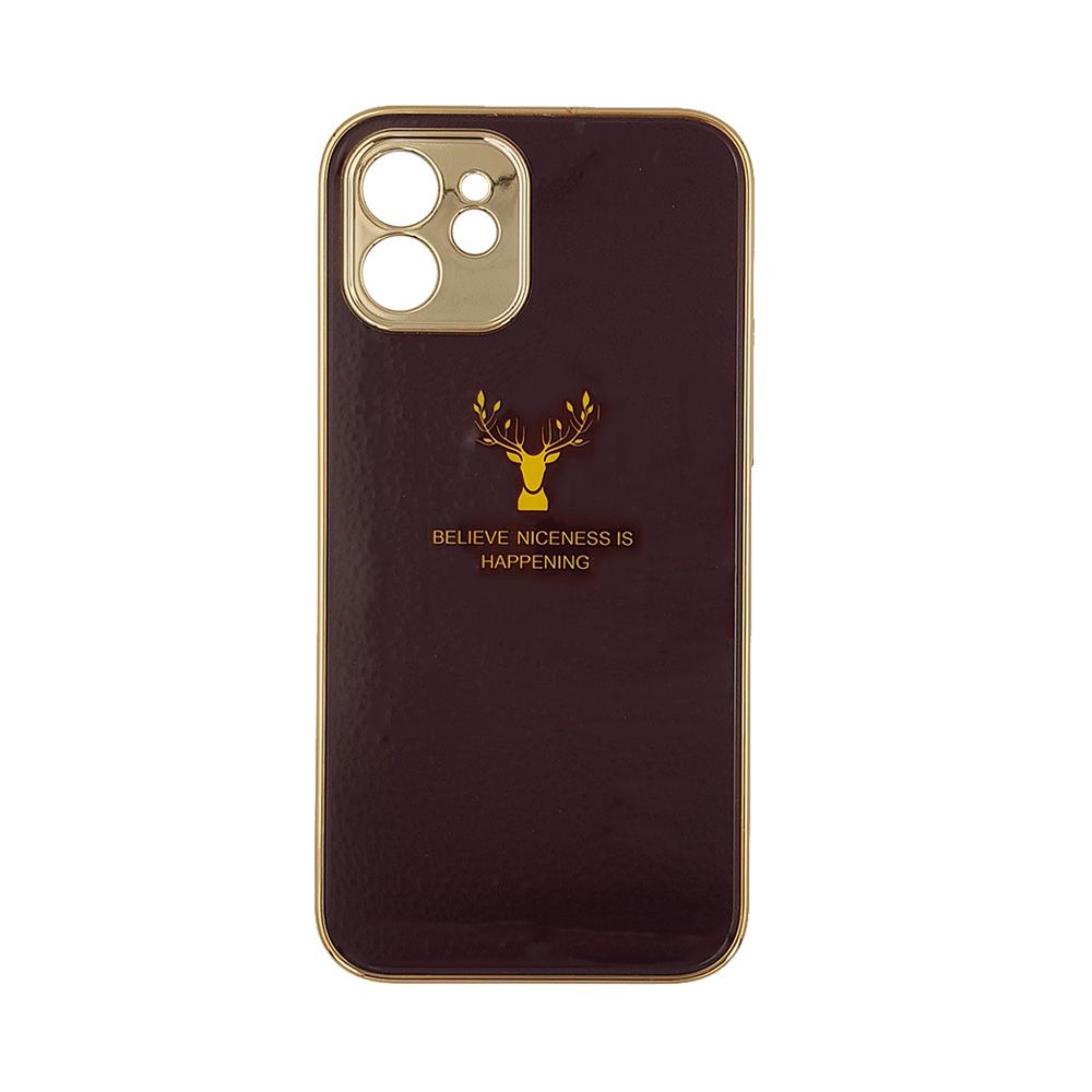 GKK Electroplate Glass Case Apple iPhone 12 Reindeer Κόκκινο