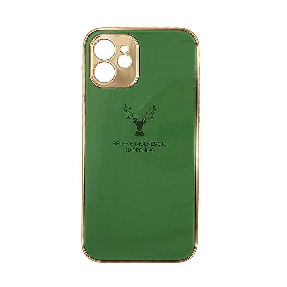GKK Electroplate Glass Case Apple iPhone 12 Reindeer Λαχανί