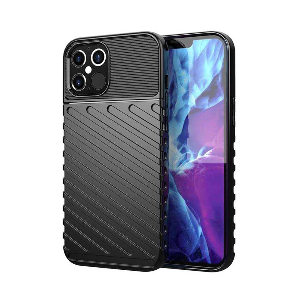 Θήκη Κινητού Thunder Case Flexible Tough Rugged Apple iPhone 12 / iPhone 12 Pro Μαύρο