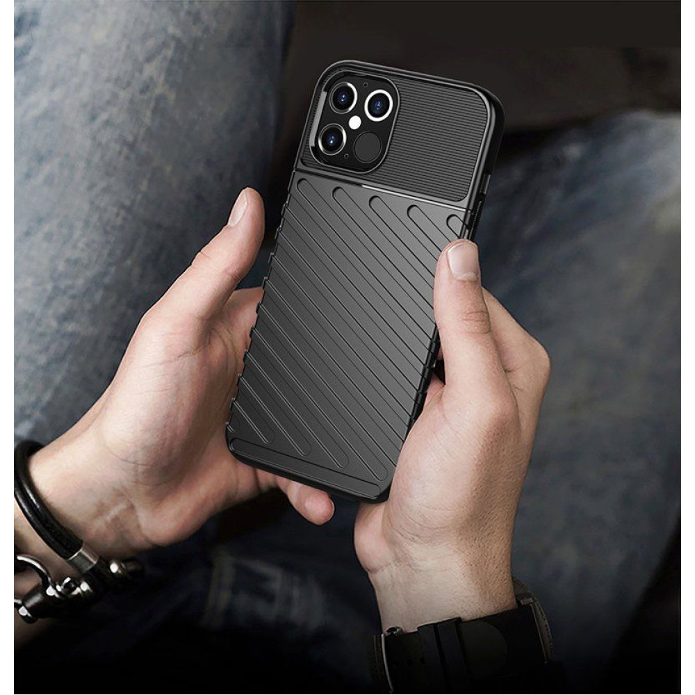 Θήκη Κινητού Thunder Case Flexible Tough Rugged Apple iPhone 12 / iPhone 12 Pro Μαύρο