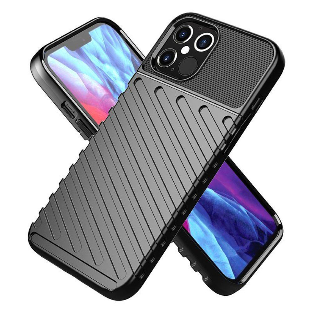 Θήκη Κινητού Thunder Case Flexible Tough Rugged Apple iPhone 12 / iPhone 12 Pro Μαύρο