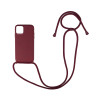 Θήκη Σιλικόνης με Κορδόνι CarryHang Sonique Apple iPhone 12 / iPhone 12 Pro Μπορντό