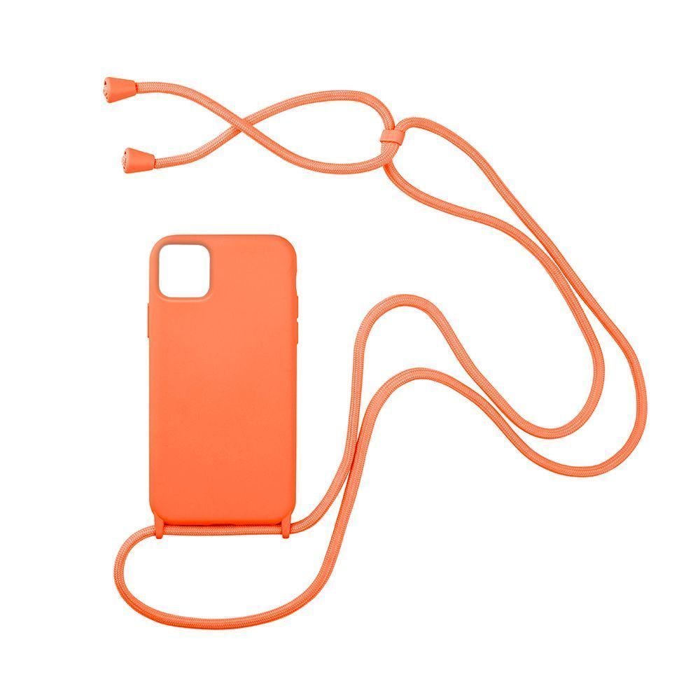 Θήκη Σιλικόνης με Κορδόνι CarryHang Sonique Apple iPhone 12 / iPhone 12 Pro Πορτοκαλί