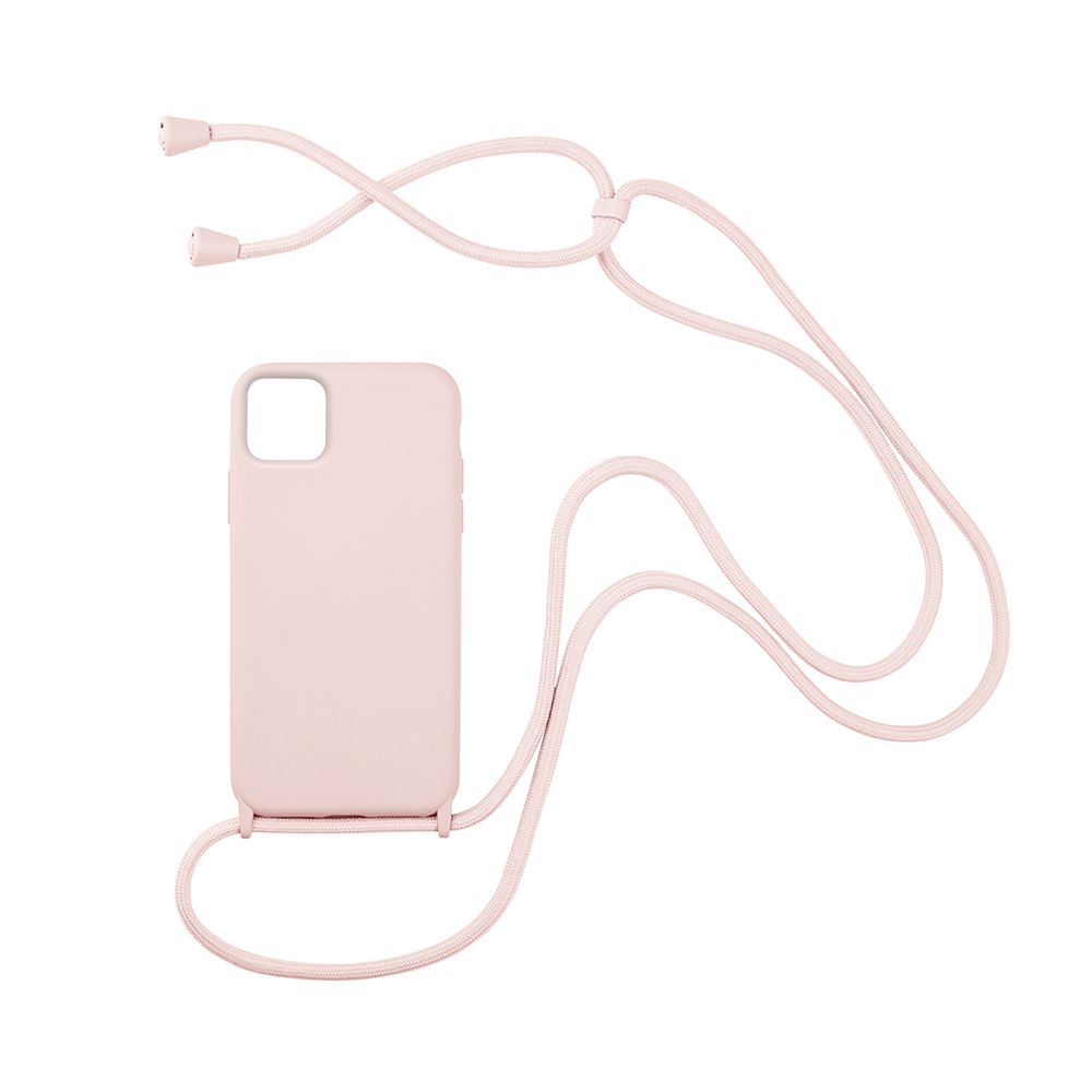 Θήκη Σιλικόνης με Κορδόνι CarryHang Sonique Apple iPhone 12 / iPhone 12 Pro Ροζ