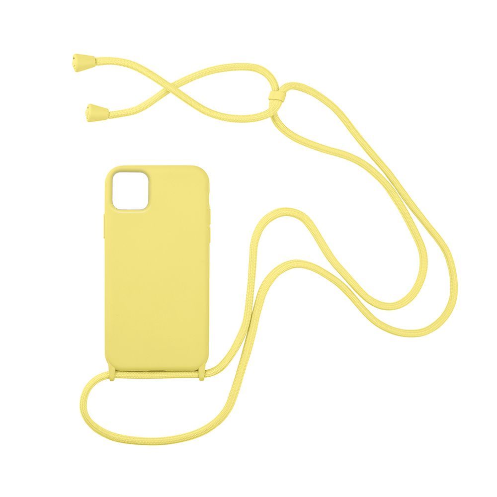 Θήκη Σιλικόνης με Κορδόνι CarryHang Sonique Apple iPhone 12 mini Κίτρινο