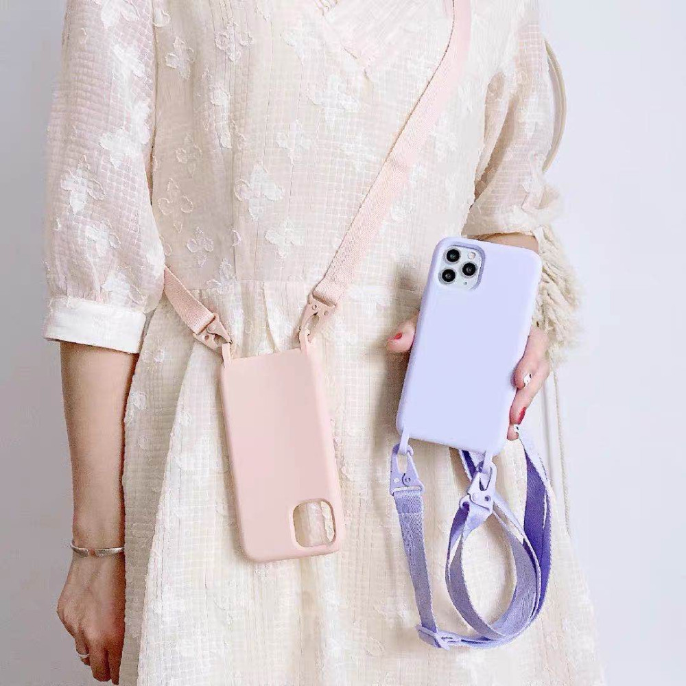 Θήκη Σιλικόνης με Strap CarryHang Sonique Apple iPhone 11 Λιλά