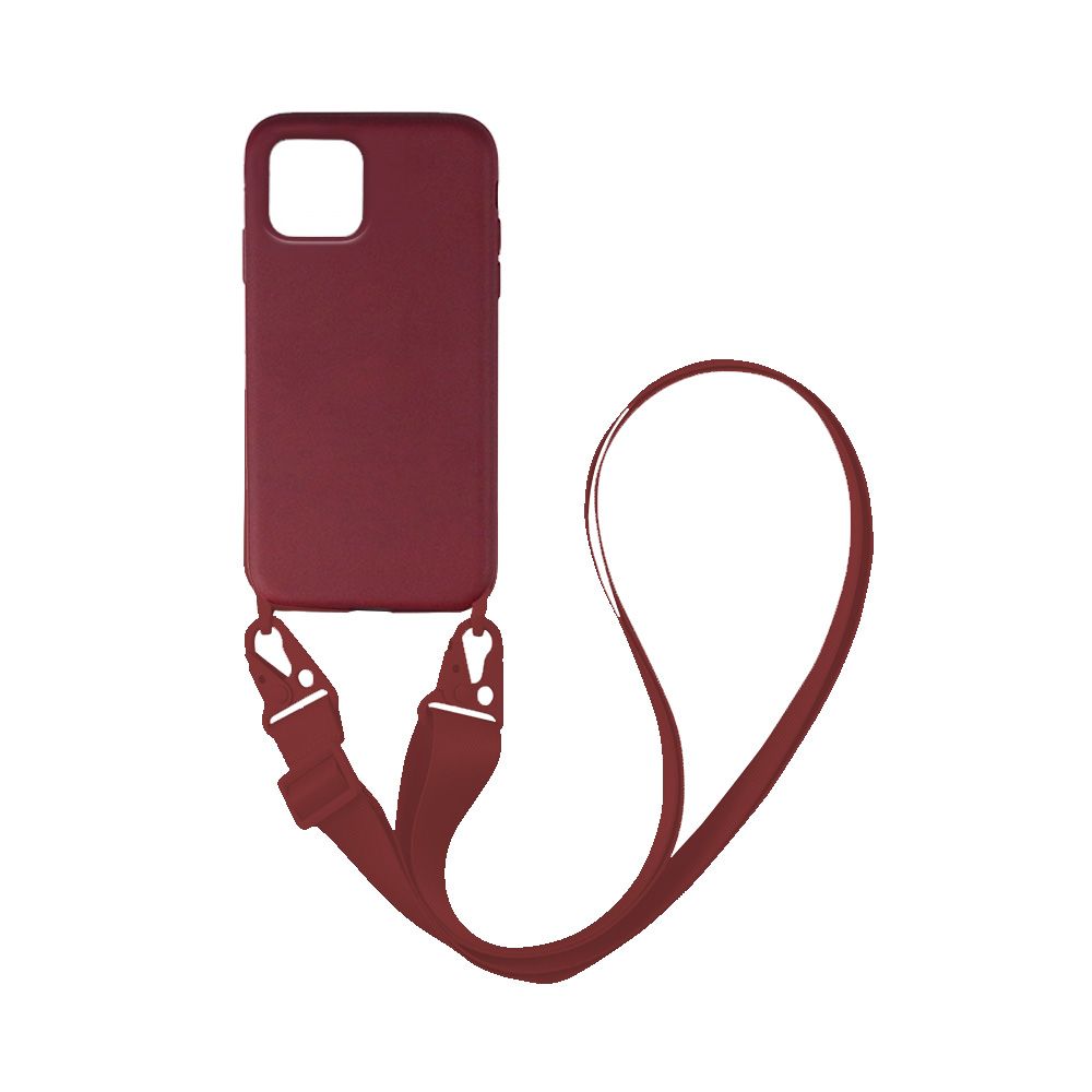 Θήκη Σιλικόνης με Strap CarryHang Sonique Apple iPhone 11 Μπορντό