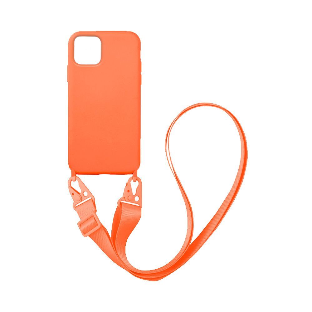 Θήκη Σιλικόνης με Strap CarryHang Sonique Apple iPhone 12 / iPhone 12 Pro Πορτοκαλί