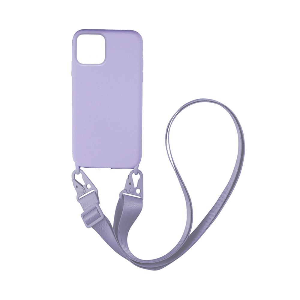 Θήκη Σιλικόνης με Strap CarryHang Sonique Apple iPhone 12 mini Λιλά