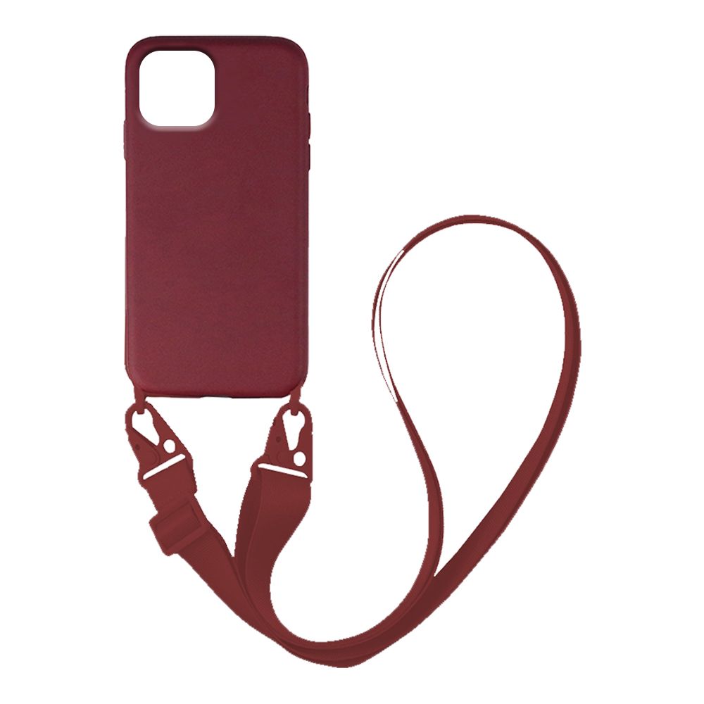 Θήκη Σιλικόνης με Strap CarryHang Sonique Apple iPhone 12 mini Μπορντό