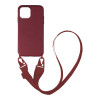 Θήκη Σιλικόνης με Strap CarryHang Sonique Apple iPhone 12 mini Μπορντό