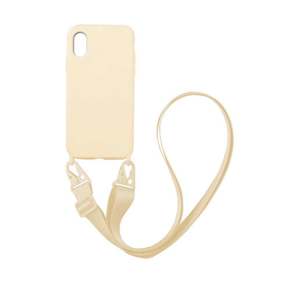 Θήκη Σιλικόνης με Strap CarryHang Sonique Apple iPhone X / iPhone XS Μπεζ