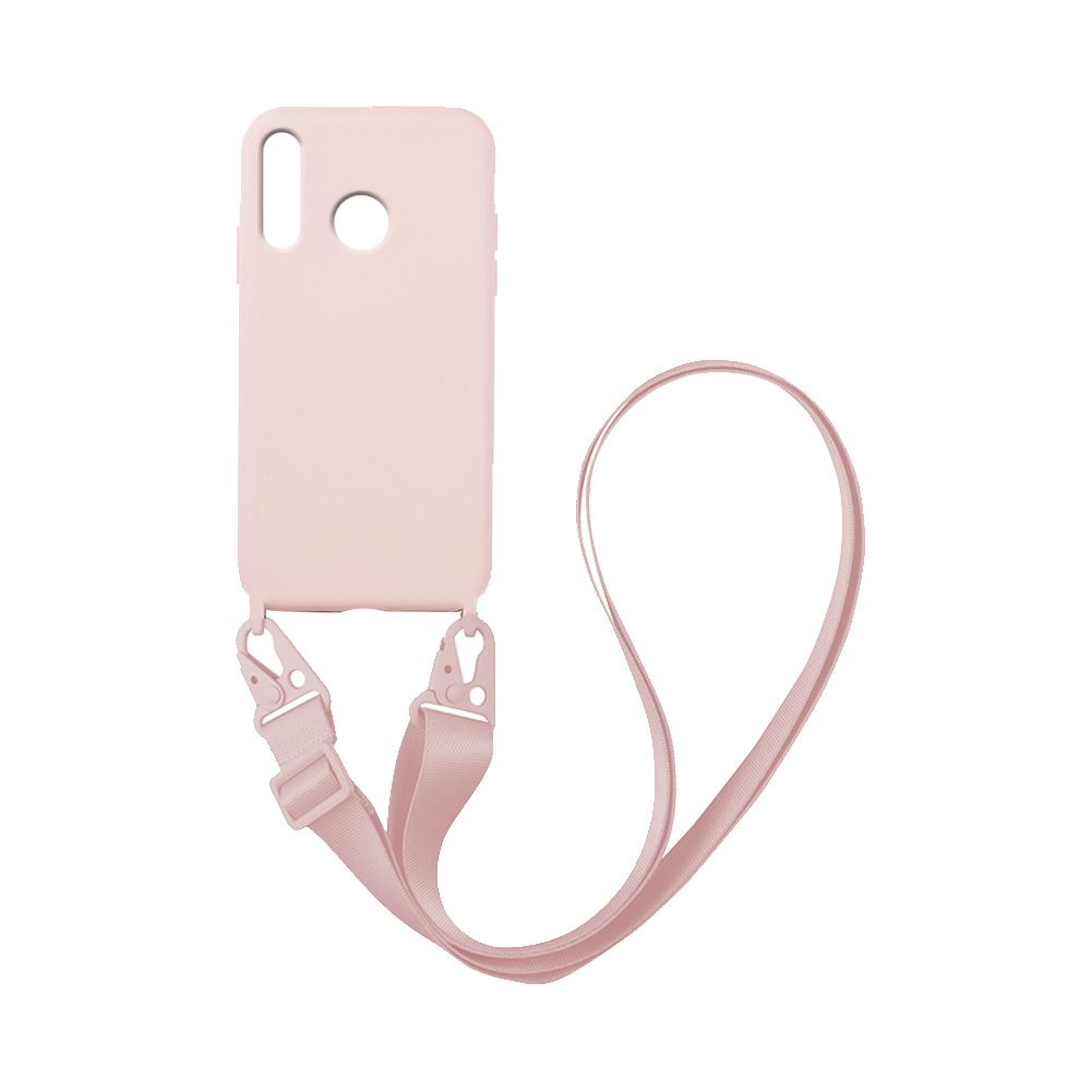 Θήκη Σιλικόνης με Strap CarryHang Sonique Huawei P30 Lite Ροζ