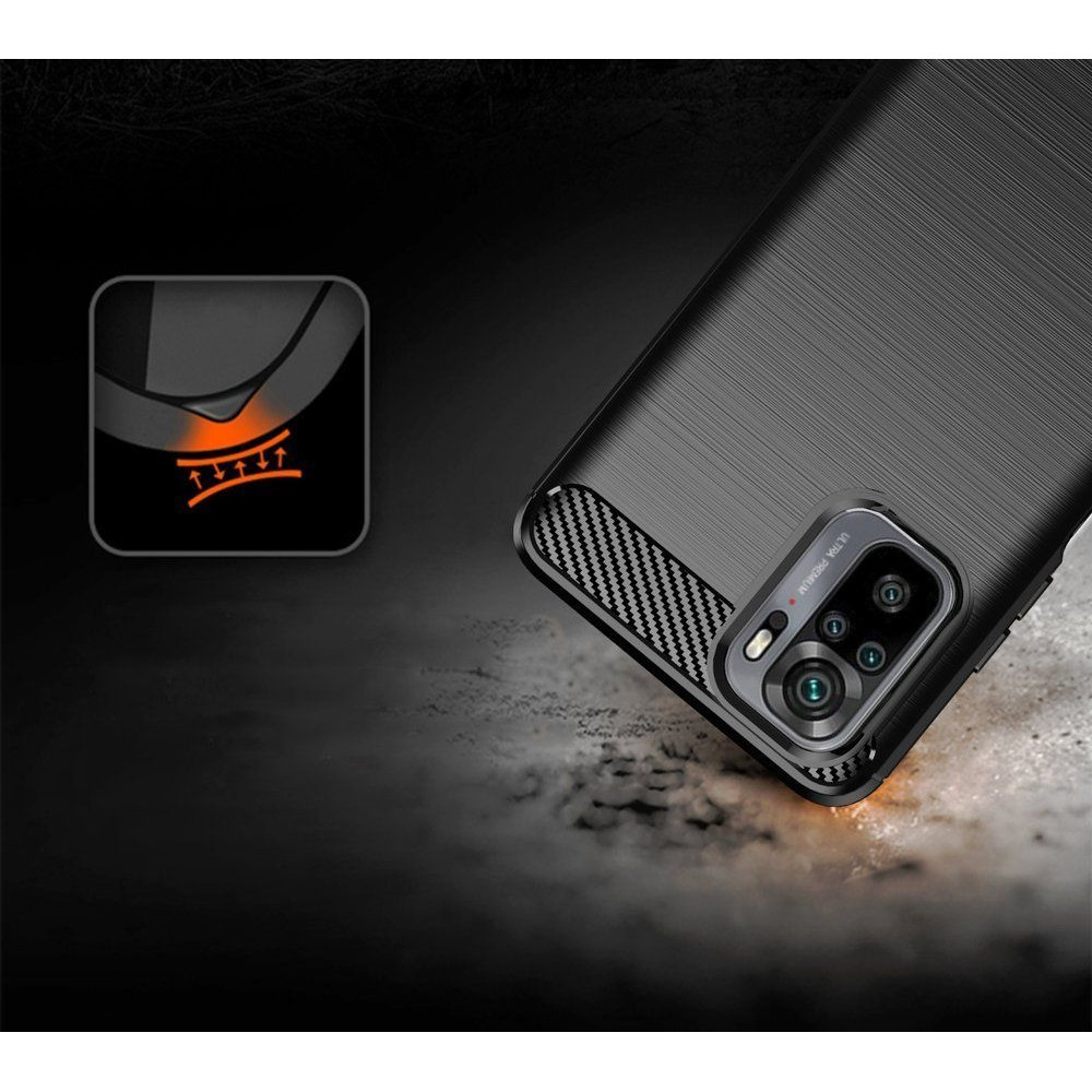 Θήκη Σιλικόνης Carbon TPU Fiber Brushed Xiaomi Redmi Note 10 / Redmi Note 10s / Poco M5s Μαύρο