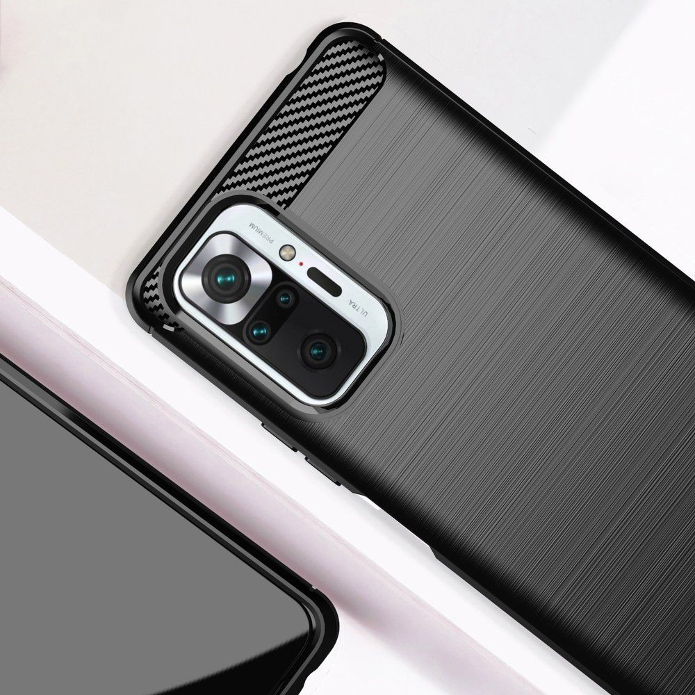Θήκη Σιλικόνης Carbon TPU Fiber Brushed Xiaomi Redmi Note 10 Pro Μαύρο