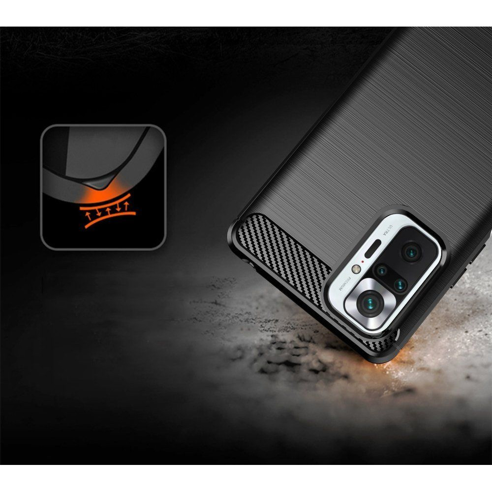 Θήκη Σιλικόνης Carbon TPU Fiber Brushed Xiaomi Redmi Note 10 Pro Μαύρο