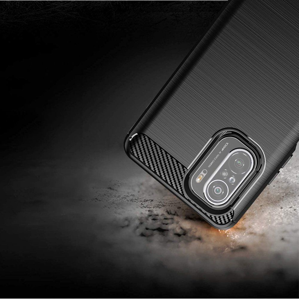 Θήκη Σιλικόνης Carbon TPU Fiber Brushed Xiaomi Poco F3 / Mi 11i Μαύρο
