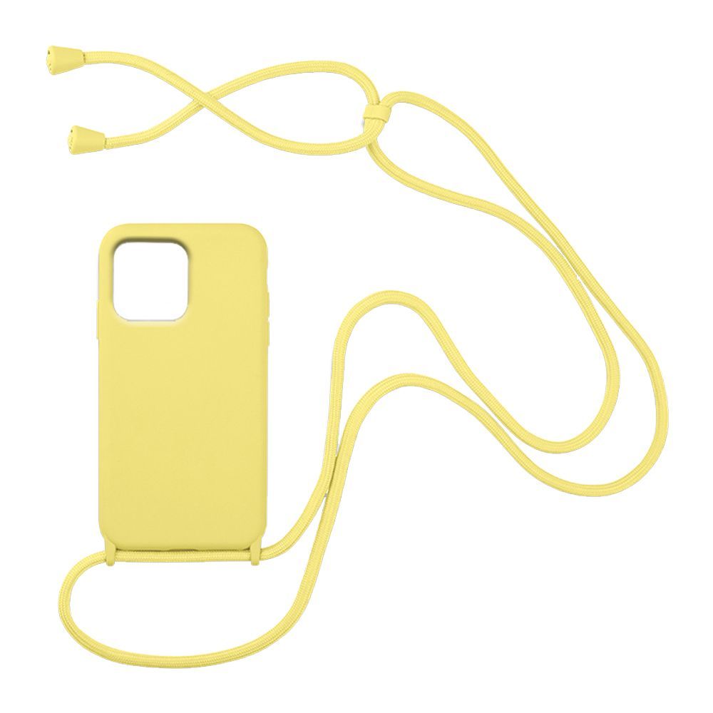 Θήκη Σιλικόνης με Κορδόνι CarryHang Sonique Apple iPhone 13 Pro Max Κίτρινο