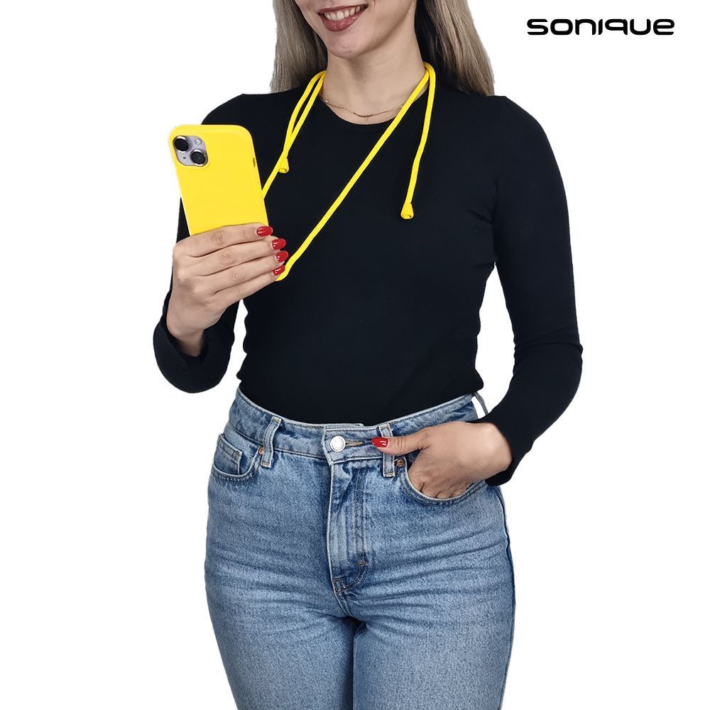Θήκη Σιλικόνης με Κορδόνι CarryHang Sonique Xiaomi Redmi Note 10 / Redmi Note 10s / Poco M5s Κίτρινο