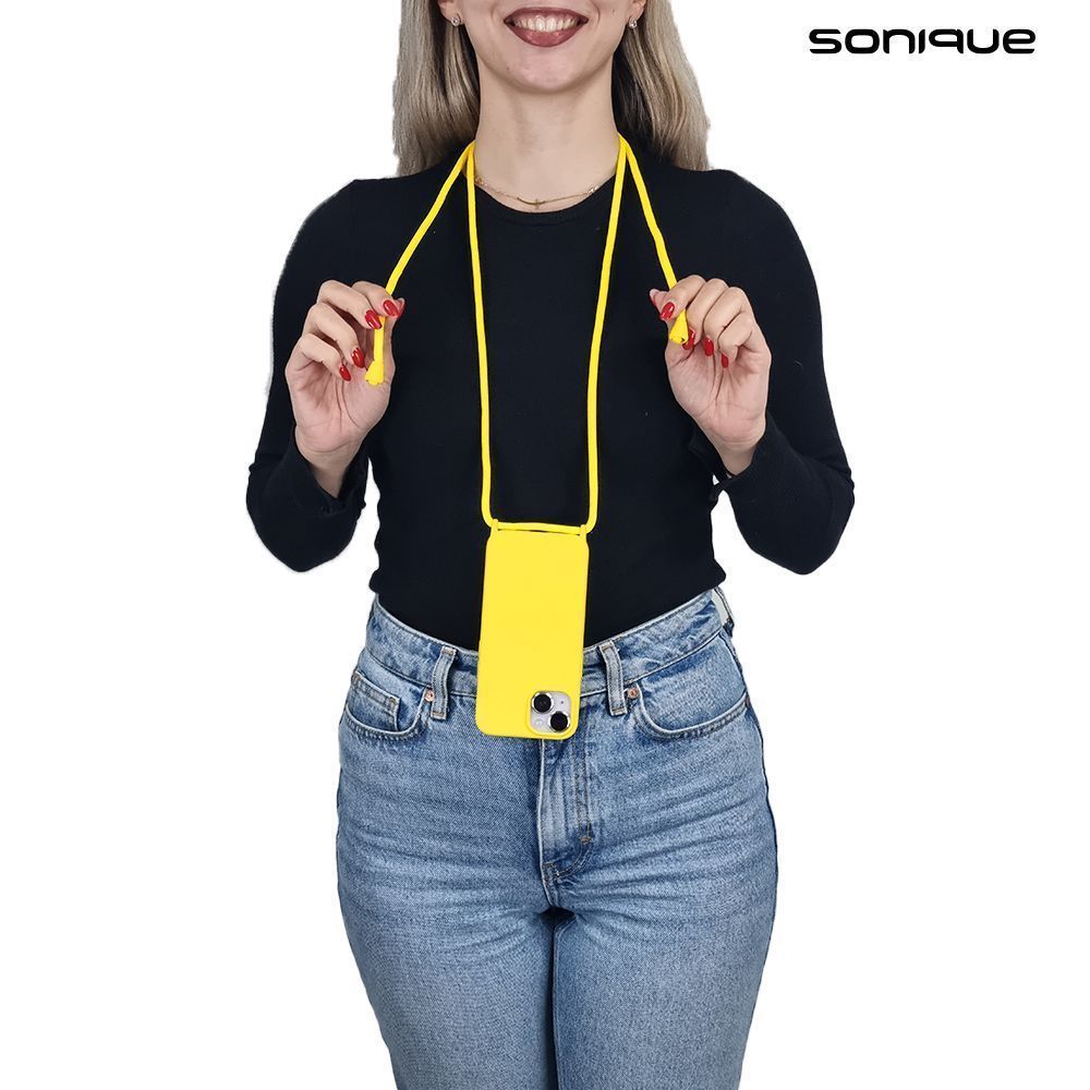 Θήκη Σιλικόνης με Κορδόνι CarryHang Sonique Xiaomi Redmi Note 10 / Redmi Note 10s / Poco M5s Κίτρινο