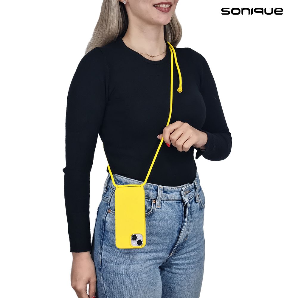Θήκη Σιλικόνης με Κορδόνι CarryHang Sonique Xiaomi Redmi Note 10 / Redmi Note 10s / Poco M5s Κίτρινο