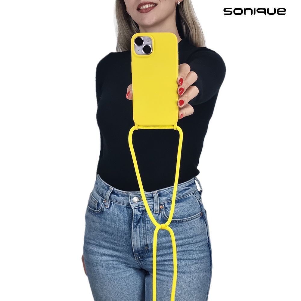 Θήκη Σιλικόνης με Κορδόνι CarryHang Sonique Xiaomi Redmi Note 10 / Redmi Note 10s / Poco M5s Κίτρινο