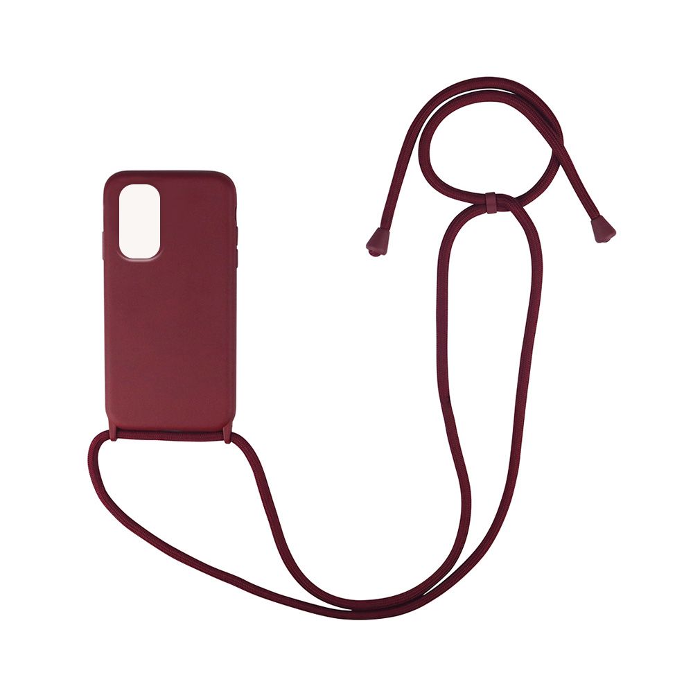 Θήκη Σιλικόνης με Κορδόνι CarryHang Sonique Xiaomi Poco F3 / Mi 11i Μπορντό