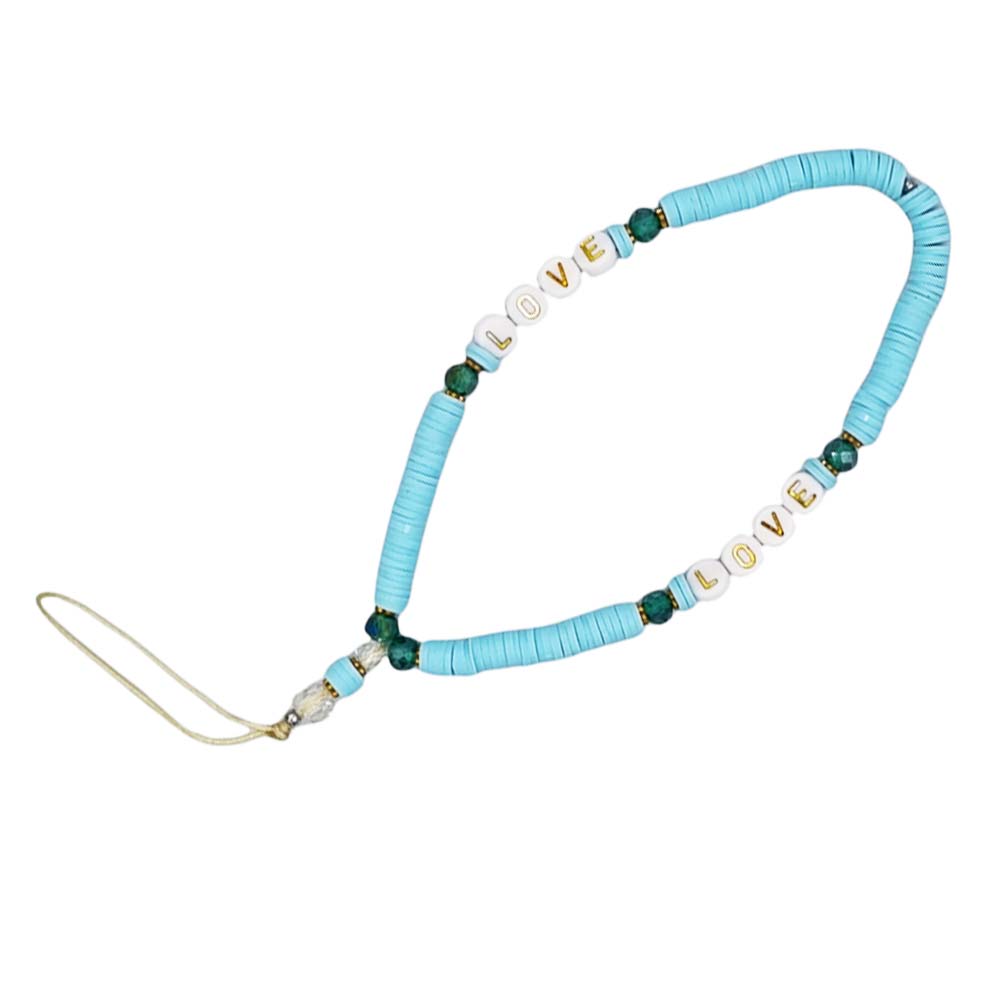 Βραχιόλι Λουράκι Κινητού  Phone Strap Jewelry 24cm Baby Blue Love