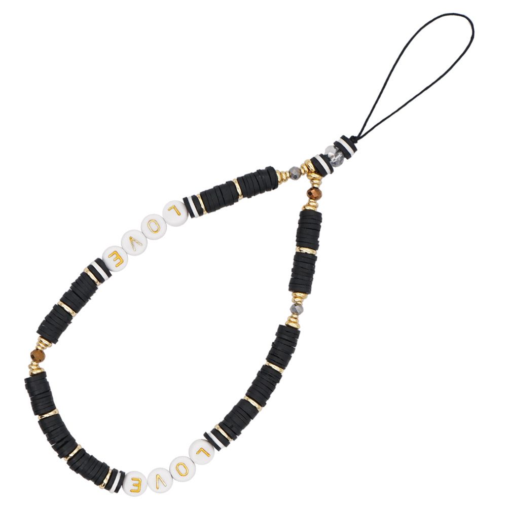 Βραχιόλι Λουράκι Κινητού  Phone Strap Jewelry 24cm Black Love