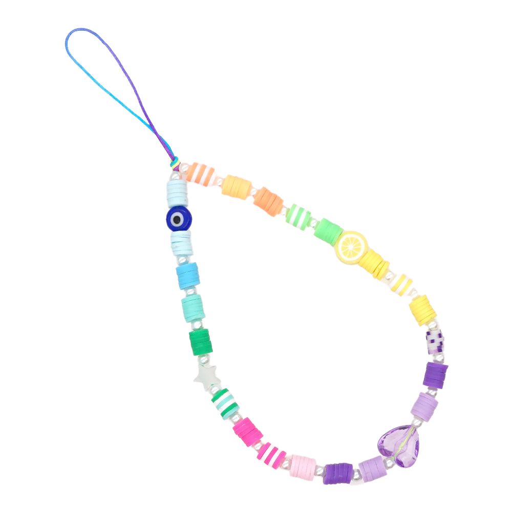 Βραχιόλι Λουράκι Κινητού  Phone Strap Jewelry 24cm Colorful Heart