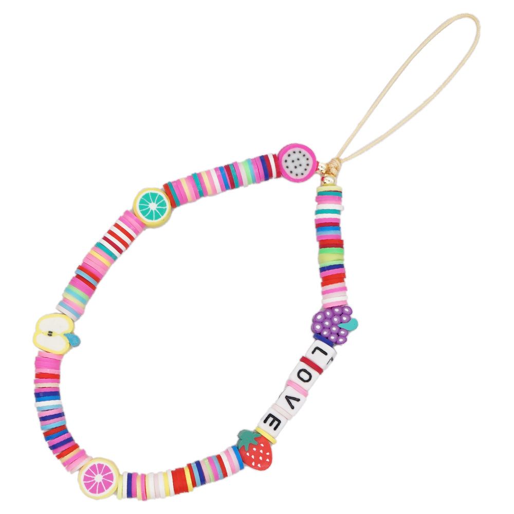 Βραχιόλι Λουράκι Κινητού  Phone Strap Jewelry 24cm Colorful Love Fruits