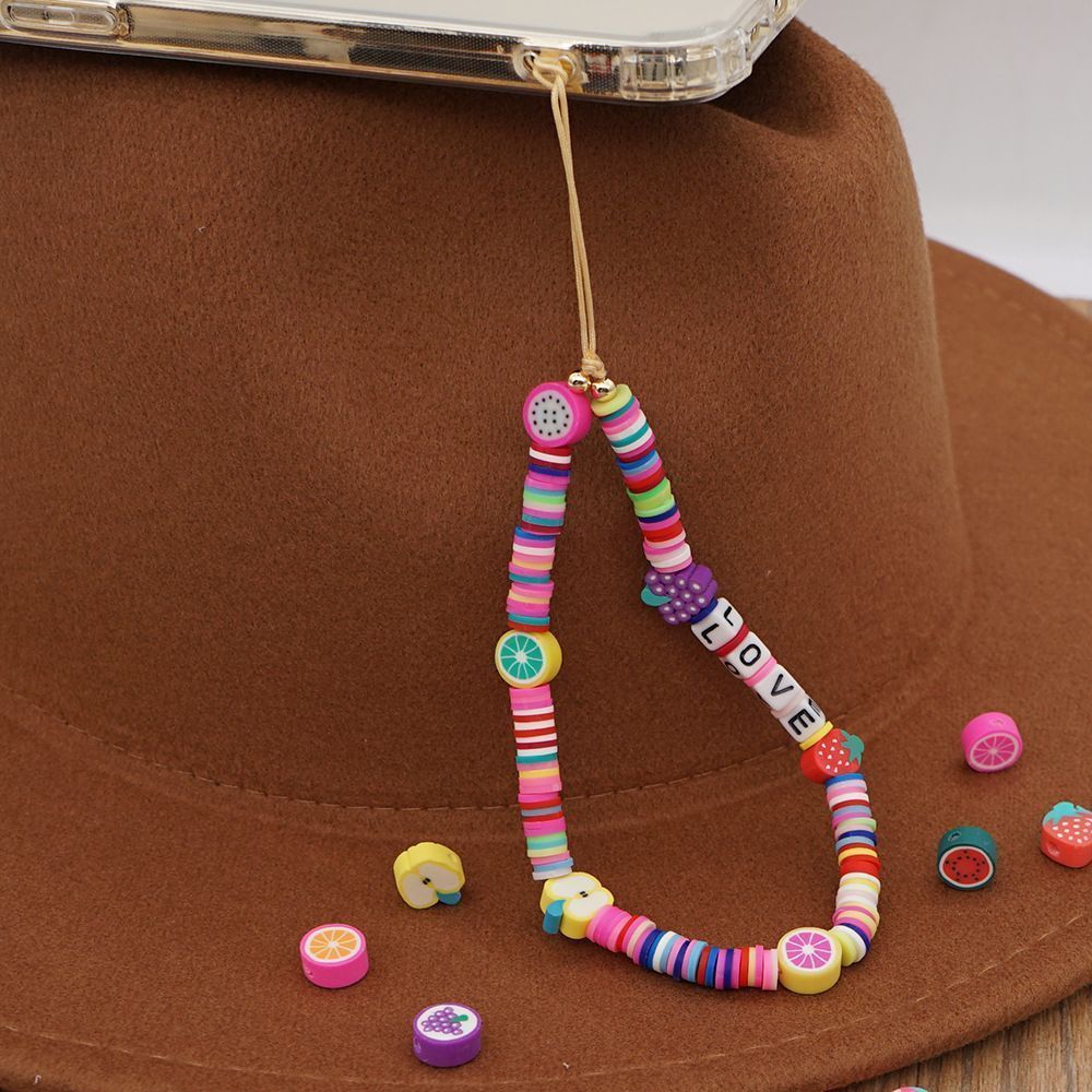 Βραχιόλι Λουράκι Κινητού  Phone Strap Jewelry 24cm Colorful Love Fruits