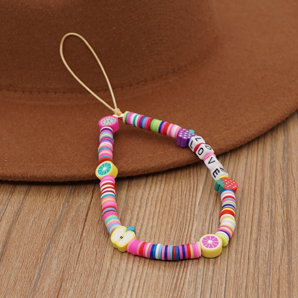 Βραχιόλι Λουράκι Κινητού  Phone Strap Jewelry 24cm Colorful Love Fruits