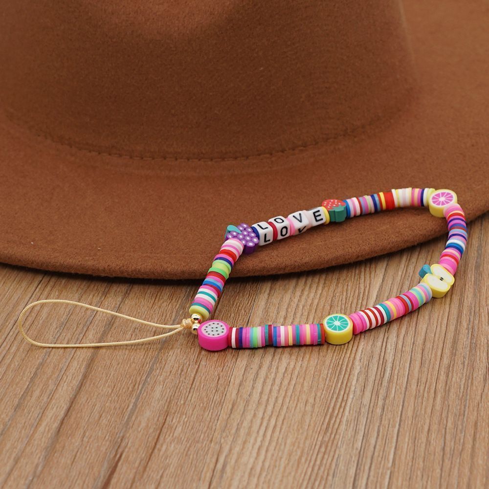 Βραχιόλι Λουράκι Κινητού  Phone Strap Jewelry 24cm Colorful Love Fruits