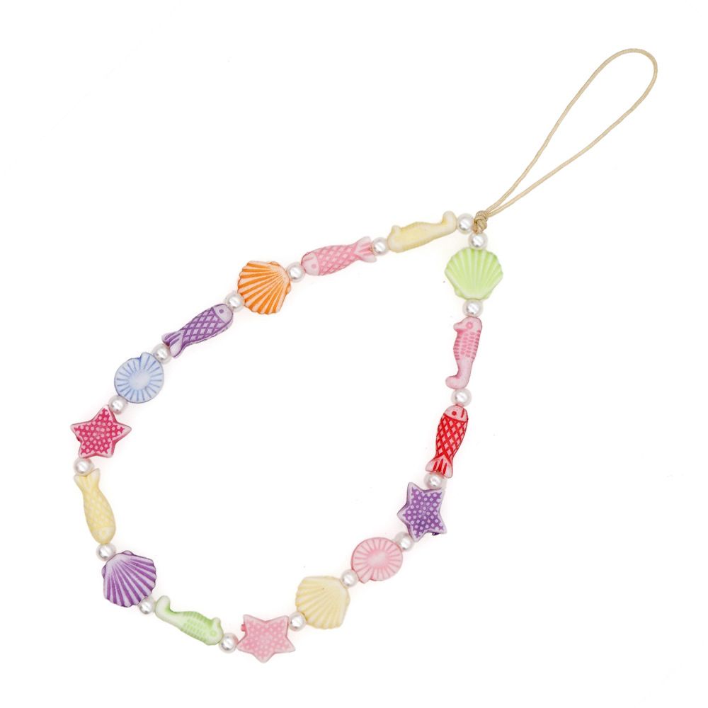 Βραχιόλι Λουράκι Κινητού  Phone Strap Jewelry 24cm Colorful Shell